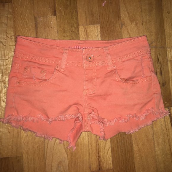 Orange Denim Shorts - Picture 1 of 3